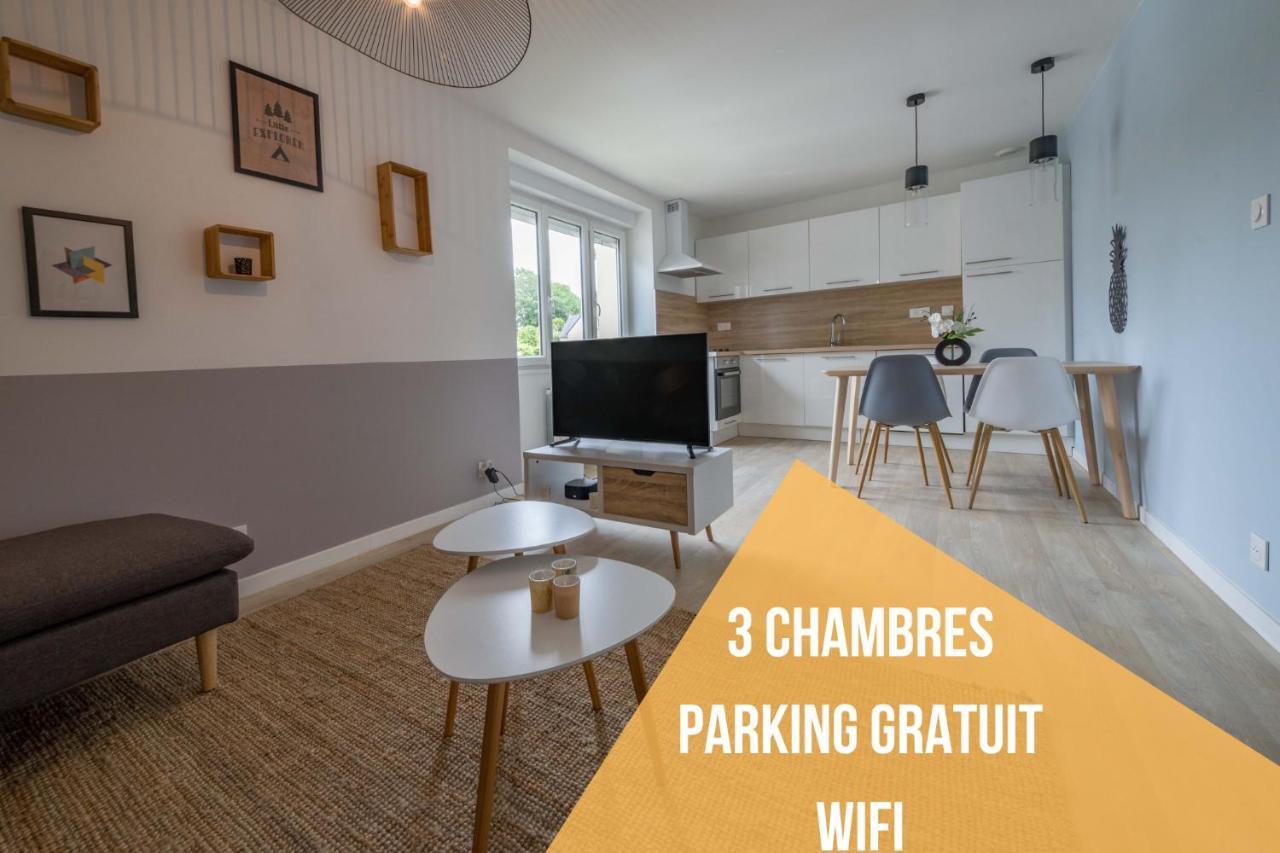 Appartement 3 Chambres - Parking - Wifi - Buanderie - Jardin Brest Buitenkant foto